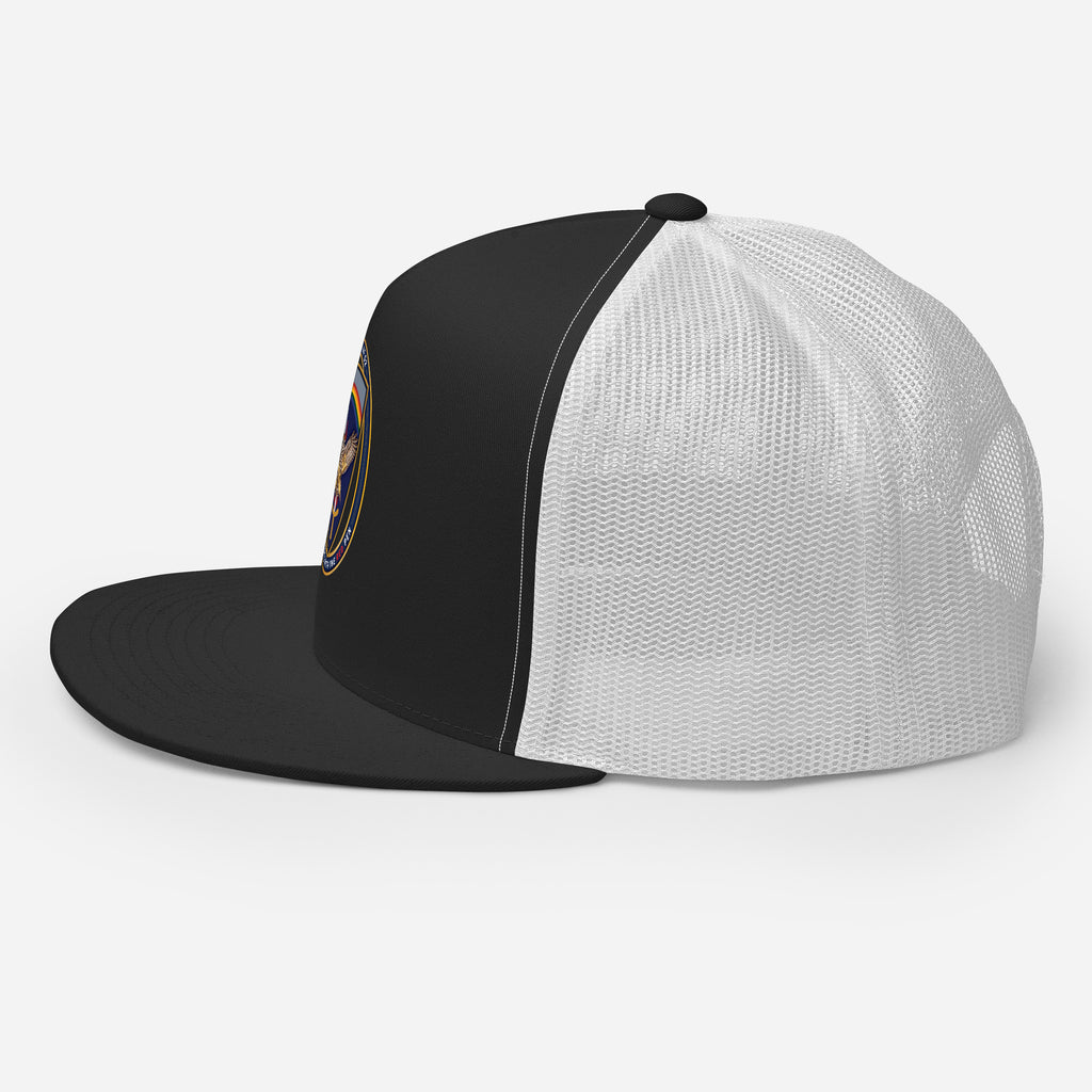 USAREUR-AF G2 Snap-back Trucker Cap in Black/White, left