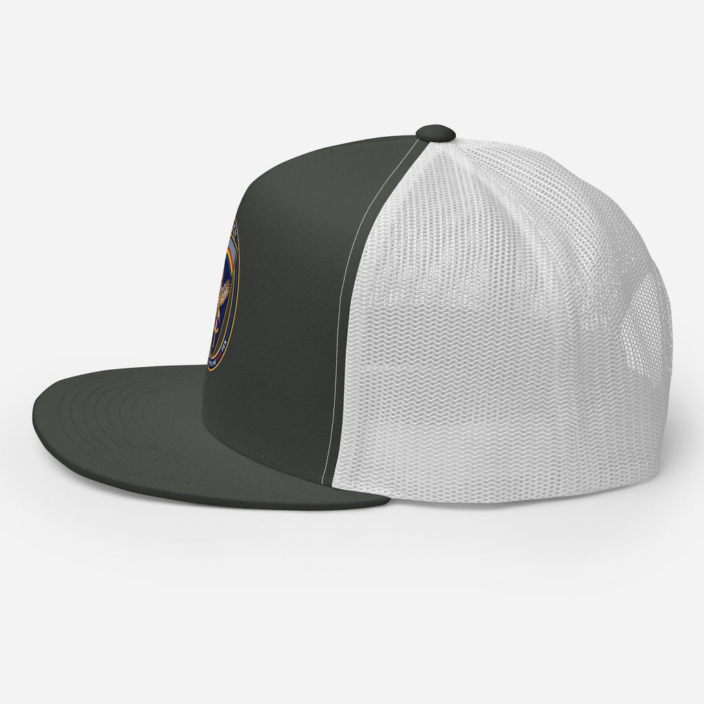 USAREUR-AF G2 Snap-back Trucker Cap in Charcoal/White, left
