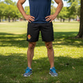 USAREUR-AF PT Shorts in black, 7-inch inseam, front view