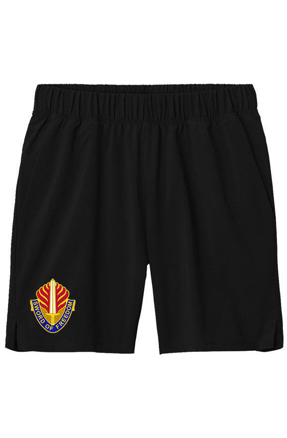 USAREUR-AF PT Shorts in black shown on model