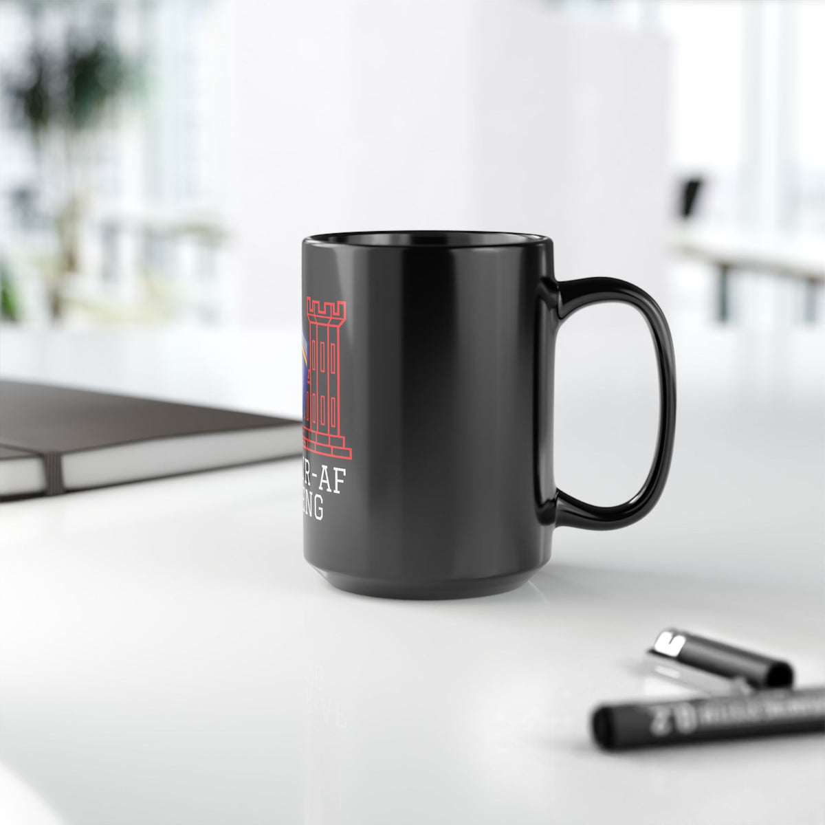 USAREUR-AF ODCSENG Black Mug (15oz)
