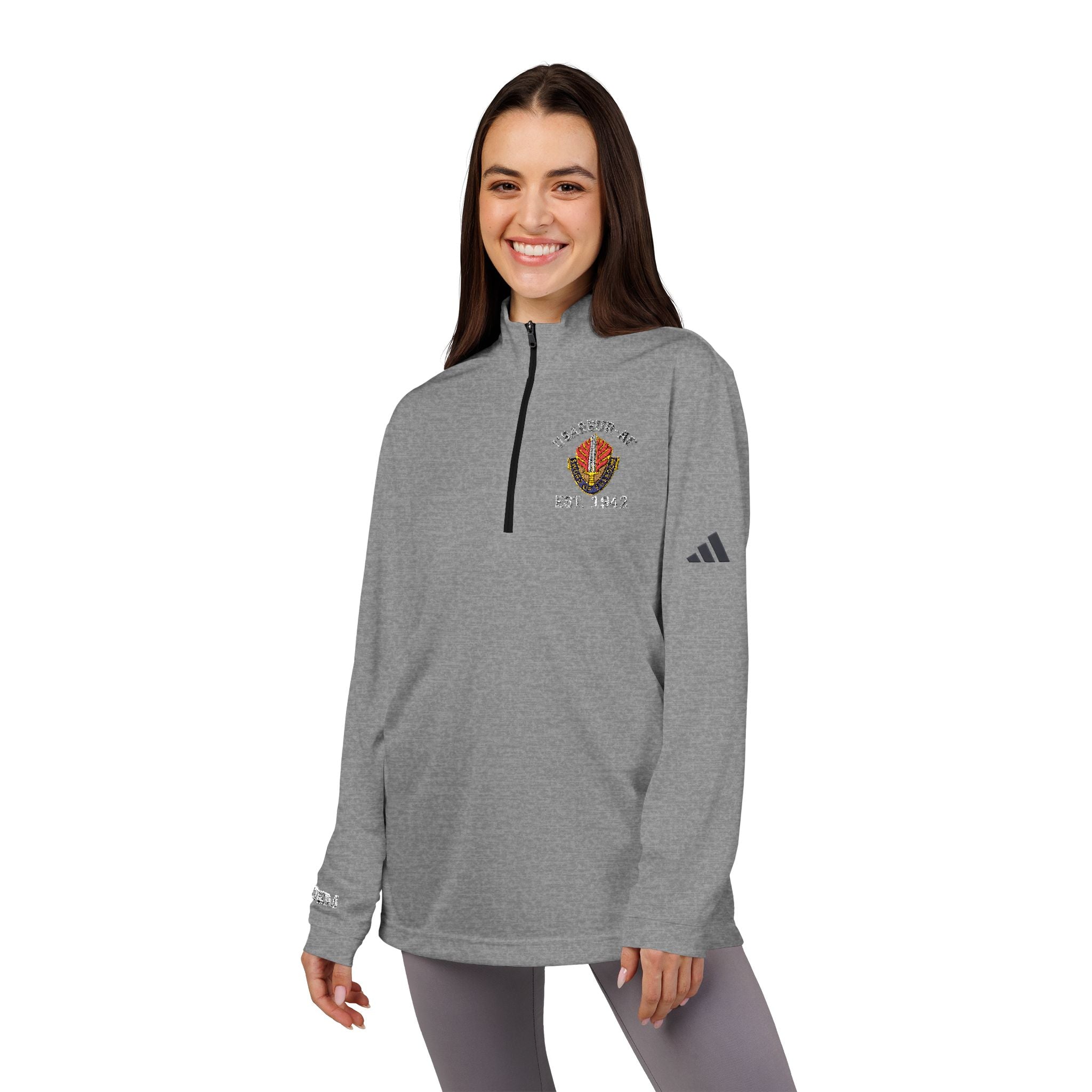 Embroidered Adidas Quarter-Zip Pullover