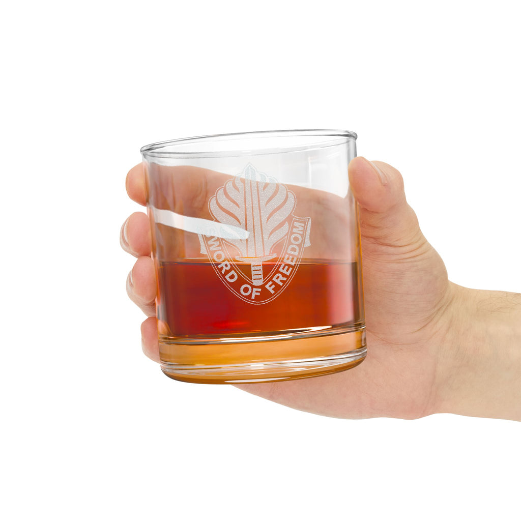 Engraved 10.5oz Whiskey Glass — Sword of Freedom