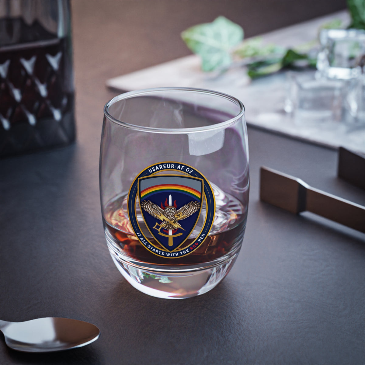 USAREUR-AF G2 Whiskey Glass, 6 oz, view 3