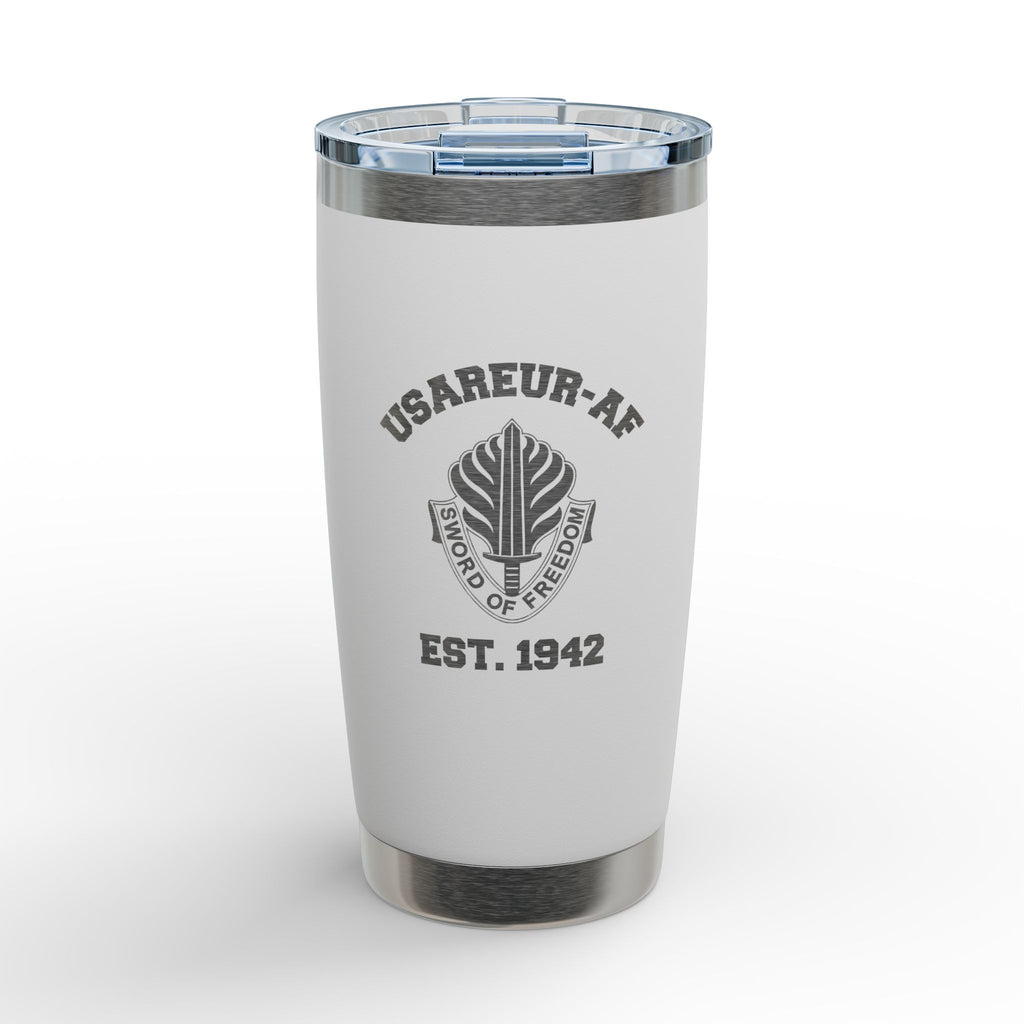 Engraved 20oz Tumbler — "USAREUR-AF Sword of Freedom" Military Travel Mug