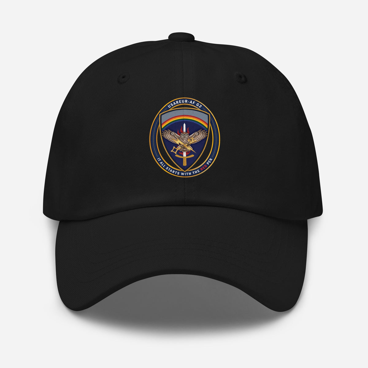 USAREUR-AF G2 Classic Dad Hat in Black, front