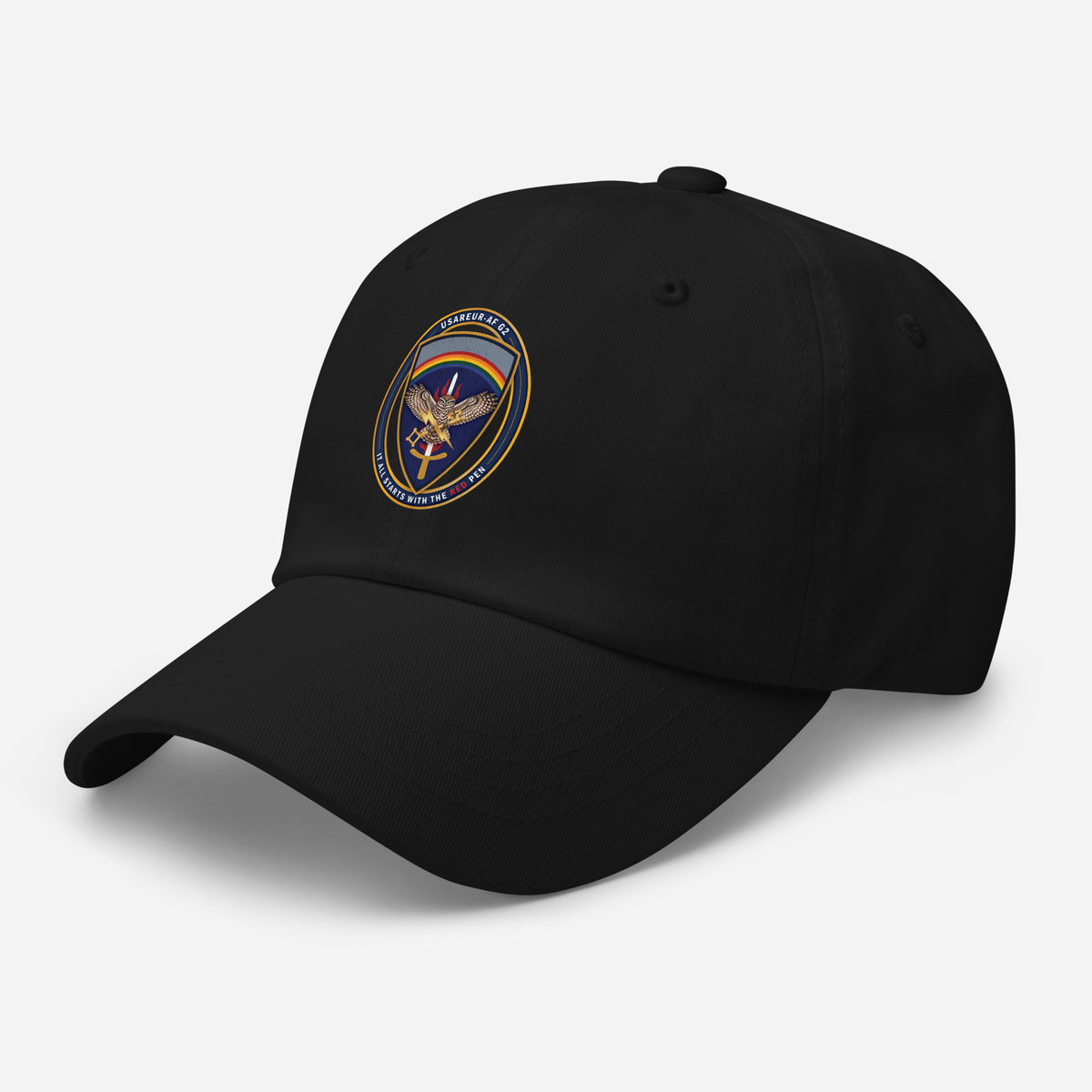 USAREUR-AF G2 Classic Dad Hat in Black, left front