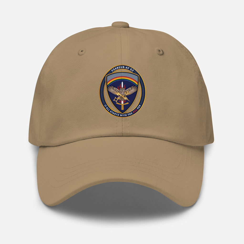 USAREUR-AF G2 Classic Dad Hat in Khaki, front