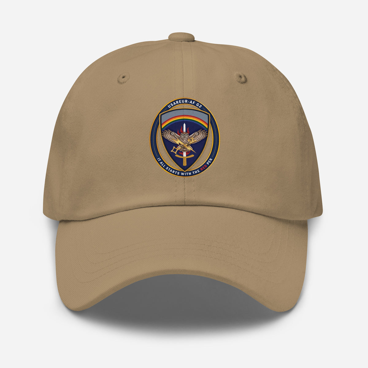 USAREUR-AF G2 Classic Dad Hat in Khaki, front