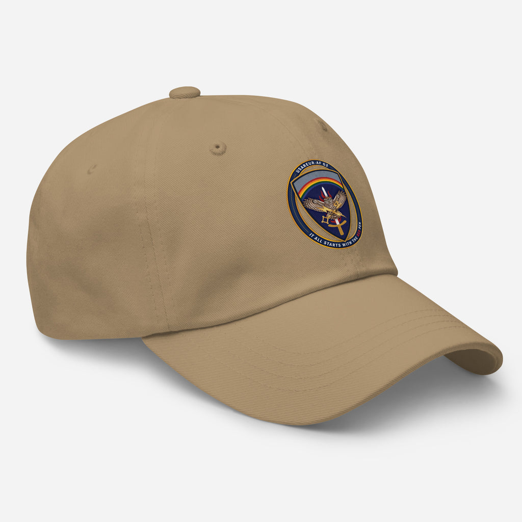 USAREUR-AF G2 Classic Dad Hat in Khaki, right front