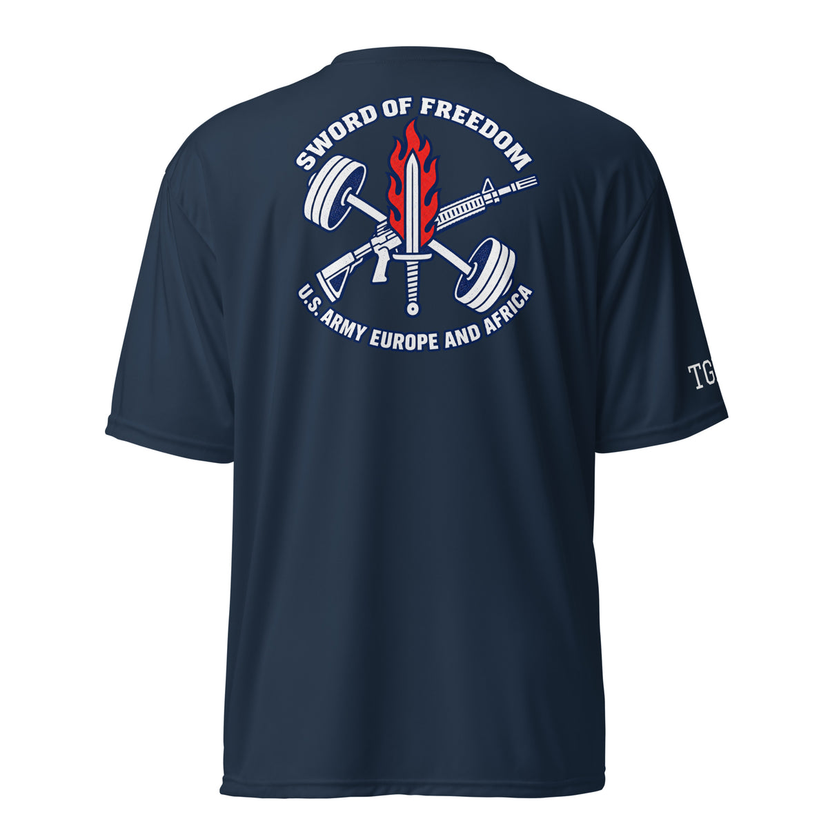 USAREUR-AF G2 Performance PT Shirt in Navy, back